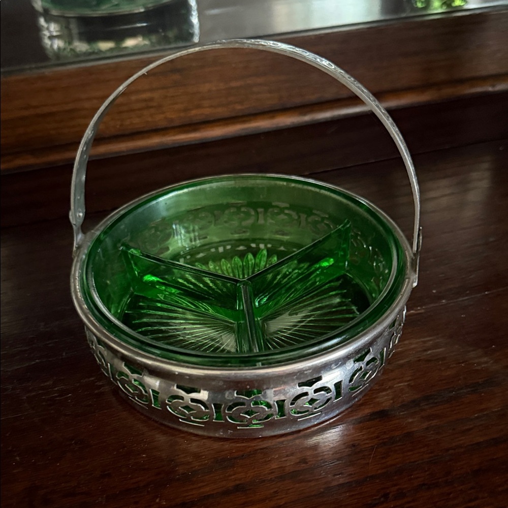 Vintage divided nut or candy dish.